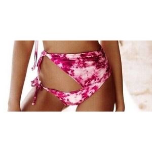 NWT Beach Bunny Chanel Wrap Pink Purple Tie Dye Swimsuit Bikini Bottom XS